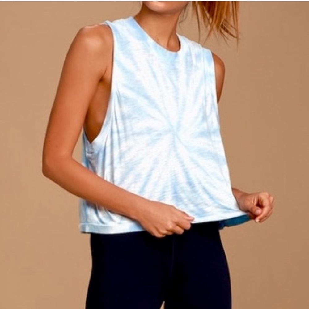 Free People Movement Blue Tie Dye Love Tank Top